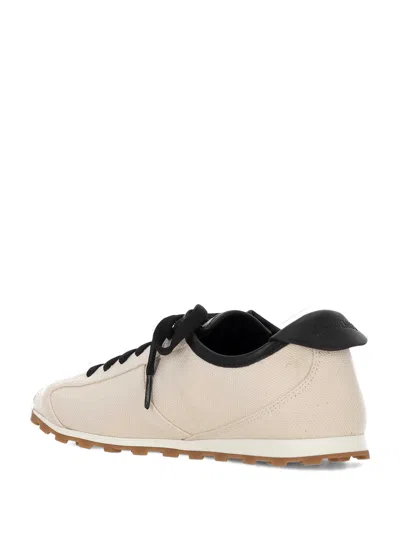Jacquemus Les Tennis Leather-trimmed Canvas Sneakers In Neutral