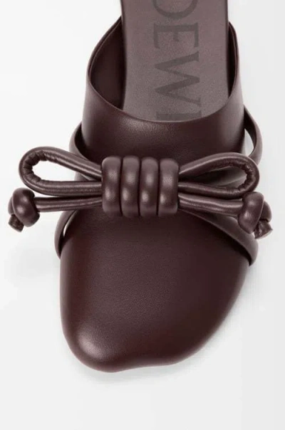 Loewe Bowknot Leather Mules In Animal Print