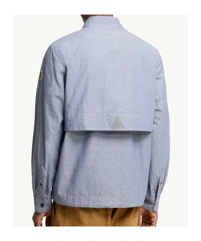 Moncler Light Blue Regular Solid Shirt In Blue