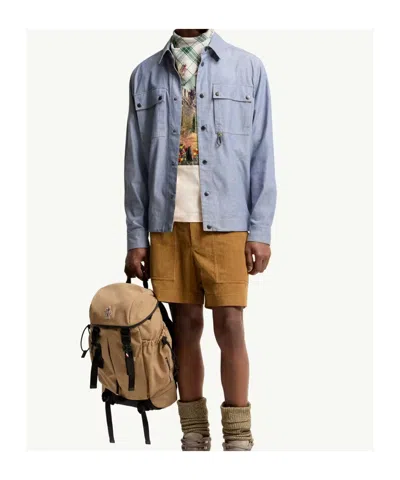 Moncler Light Blue Regular Solid Shirt In Blue