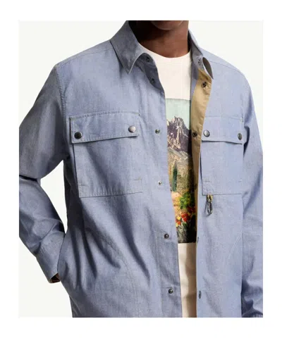 Moncler Light Blue Regular Solid Shirt In Blue