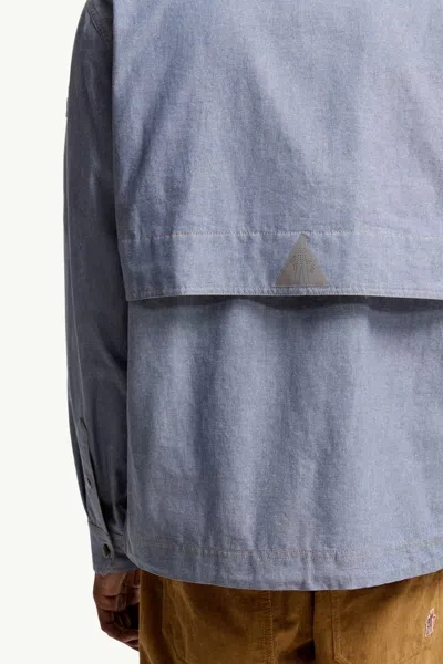 Moncler Light Blue Regular Solid Shirt In Blue