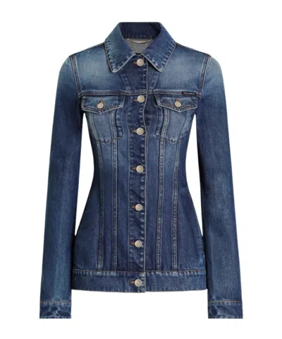Dolce & Gabbana Denim Single-breasted Jacket In Multi