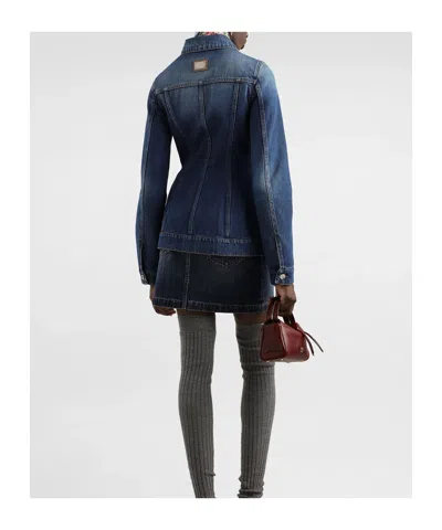 Dolce & Gabbana Denim Single-breasted Jacket In Multi