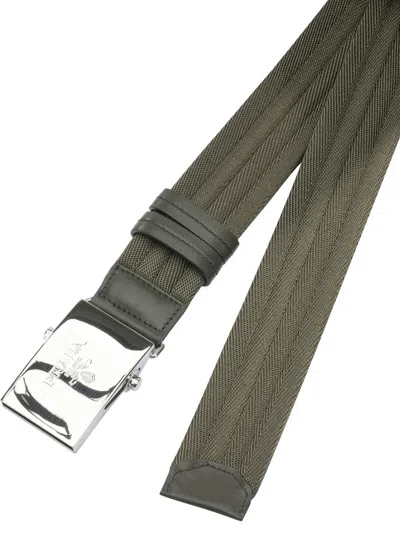 Prada Logo Belt In Brown