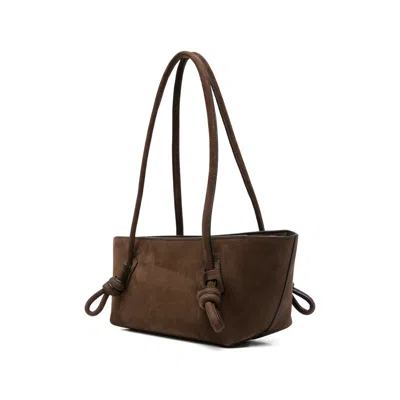 Hereu Medium Fleca Knotted Shoulder Bag In Brown