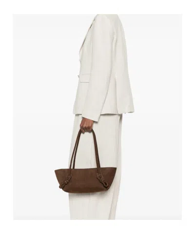 Hereu Medium Fleca Knotted Shoulder Bag In Brown