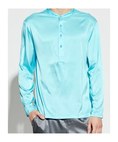 Tom Ford Button-placket Pajama Top In Multi