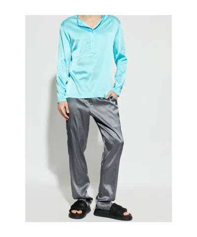 Tom Ford Button-placket Pajama Top In Multi