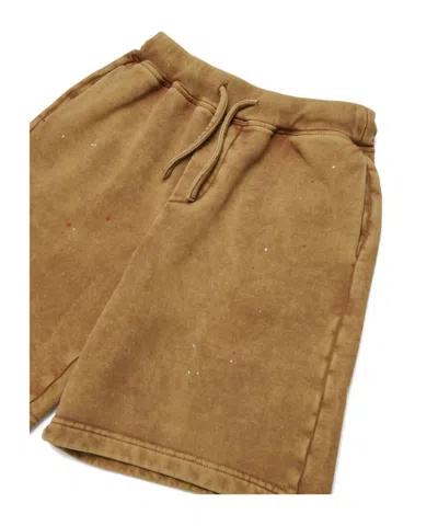 Dsquared2 Kids Sprayed Effect Drawstring Shorts In Brown