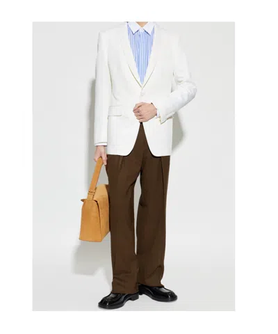 Tom Ford Wool Silk Sharp Faille Slim Shawl Lapel Jacket In White