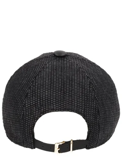 Max Mara Cotton Blend Baseball Cap With Logo In Brown