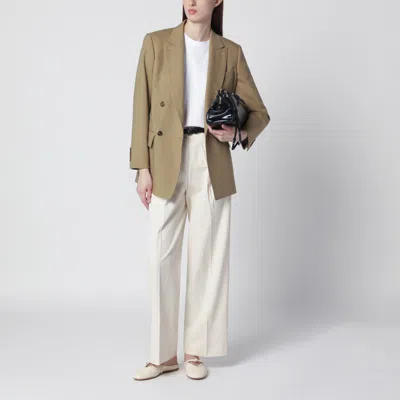 Max Mara Camel Wool-blend Double-breasted Jacket In Neutral