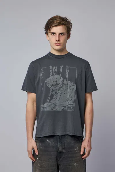 Our Legacy Men S Box T-shirt Angry Fan Mail Print In Gray