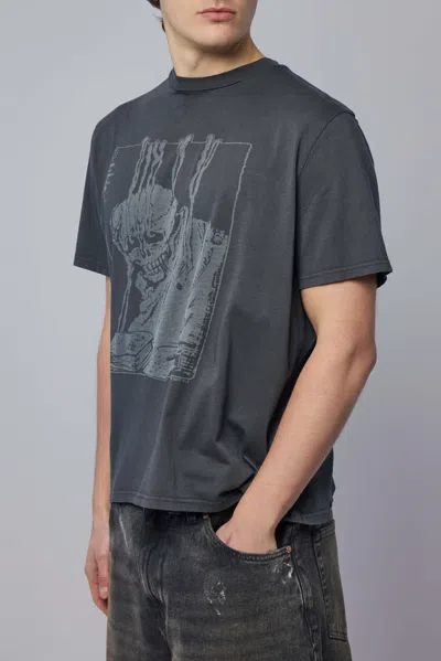 Our Legacy Men S Box T-shirt Angry Fan Mail Print In Gray