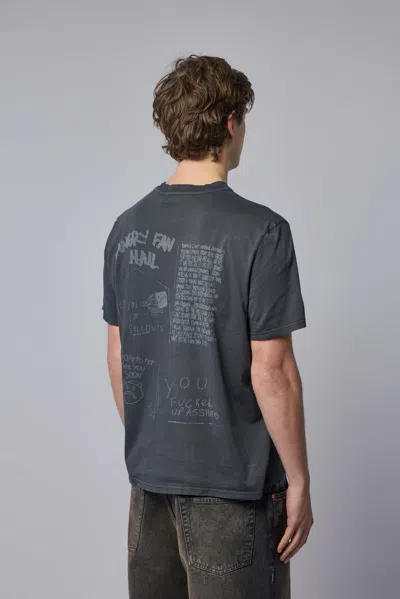 Our Legacy Men S Box T-shirt Angry Fan Mail Print In Gray