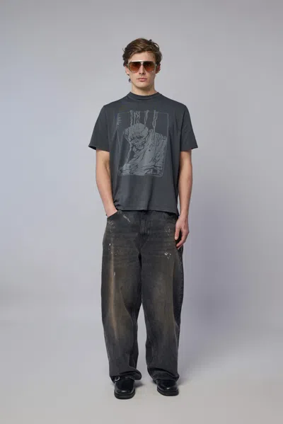 Our Legacy Men S Box T-shirt Angry Fan Mail Print In Gray