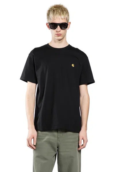Carhartt American Script Embroidered Logo T-shirt In Black