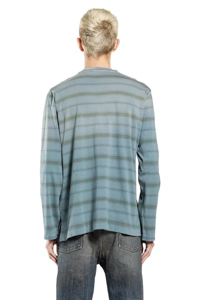 Our Legacy Mens Spray Fade Ghost Stripe Striped Boxy-fit Long-sleeve Cotton-shirt In Blue