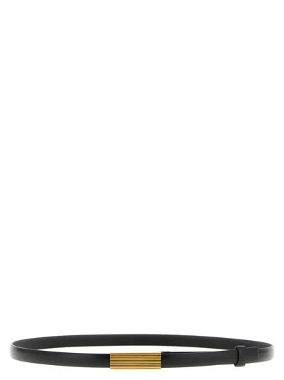 Khaite Brown Empire Solid Belt In Black