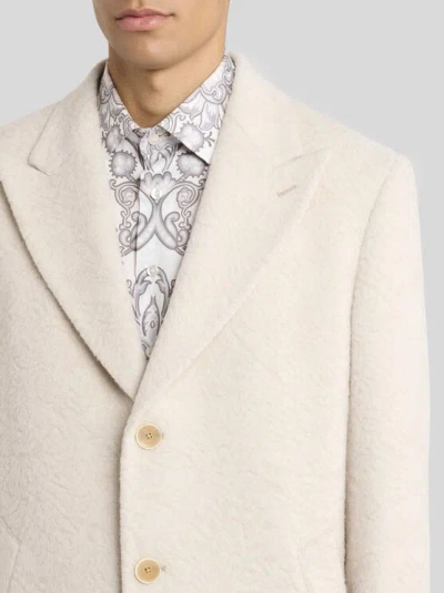 Etro Wool-blend Single-breasted Coat In Neutral