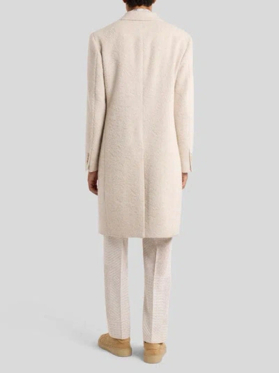 Etro Wool-blend Single-breasted Coat In Neutral