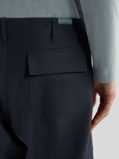 Etro Black Straight Cargos Pants In Blue