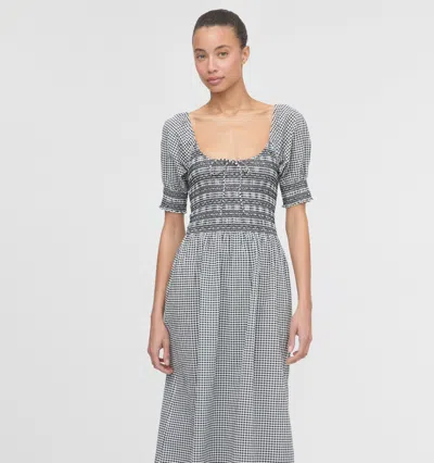 Hill House Home The Madeline Smocked Puff Sleeve Maxi Dress In Gray