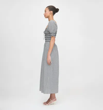 Hill House Home The Madeline Smocked Puff Sleeve Maxi Dress In Gray