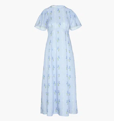 Hill House Home The Dominque Ditsy Floral Maxi Dress In Blue