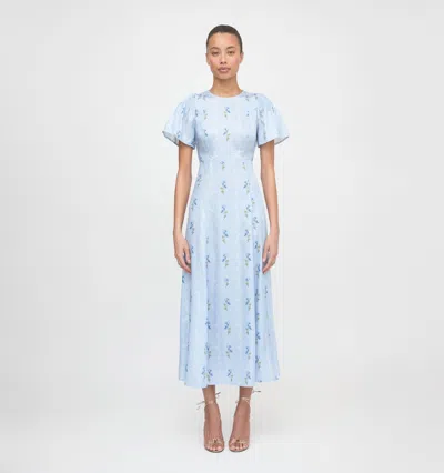 Hill House Home The Dominque Ditsy Floral Maxi Dress In Blue