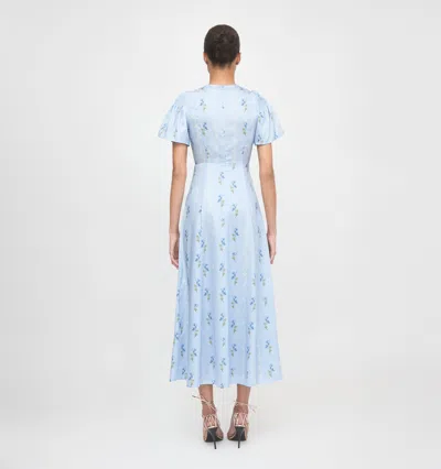 Hill House Home The Dominque Ditsy Floral Maxi Dress In Blue
