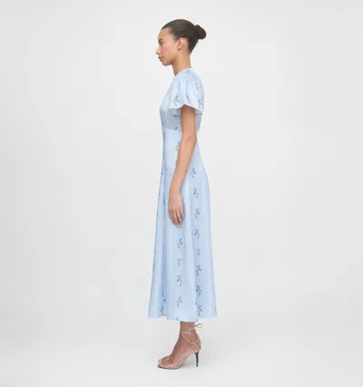Hill House Home The Dominque Ditsy Floral Maxi Dress In Blue