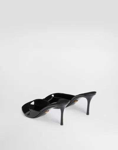 Dolce & Gabbana 75mm Vernice Patent Leather Mule Sandals In Black