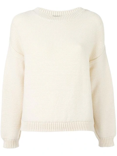 Vince Dropped Shoulder Knitted Pullover In Bleached