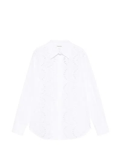 P.a.r.o.s.h Womens Eyelet Detail Long Sleeve Shirt In White