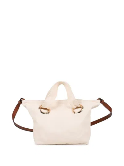 Chloé Kids Logo Embroidered Tote Bag In Neutral