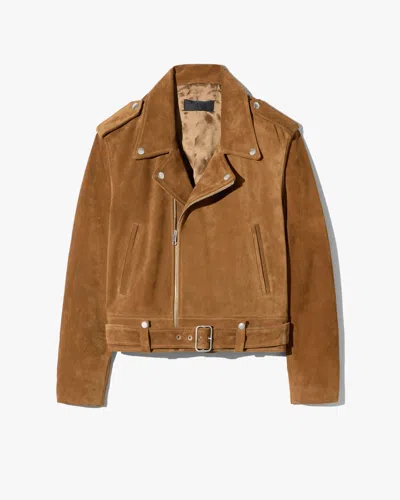 Nili Lotan Evel Zipper Motorcycle Jacket In Brown
