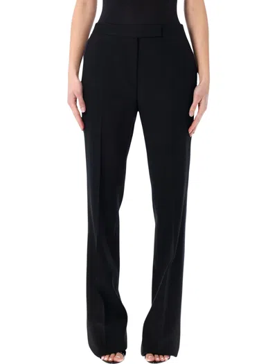 Tom Ford Black Tailored Straight-leg Trousers In Herringbone Wool In Black