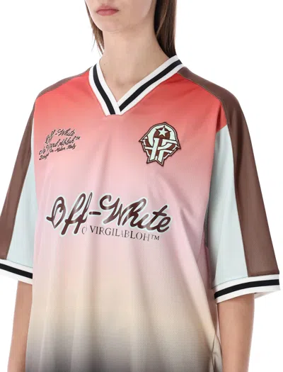 Off-white Soccer Raglan T-shirt Gradient Graphic In Multi