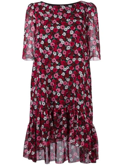 Shop Saint Laurent Floral Print Babydoll Dress