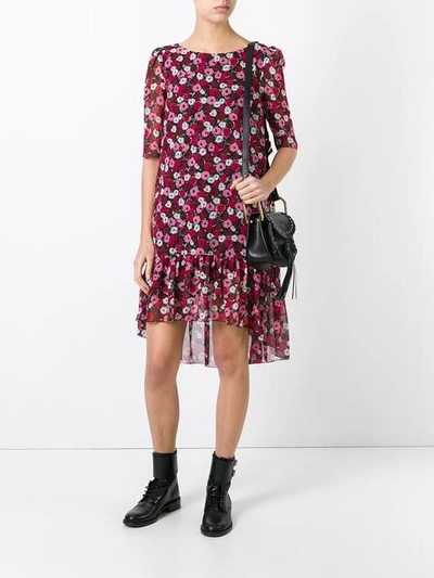 Shop Saint Laurent Floral Print Babydoll Dress