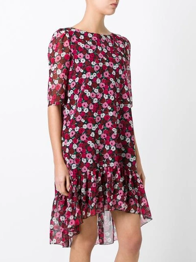 Shop Saint Laurent Floral Print Babydoll Dress