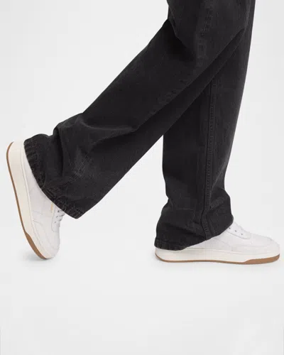 Saint Laurent Sl61 Smooth Leather Sneakers In White
