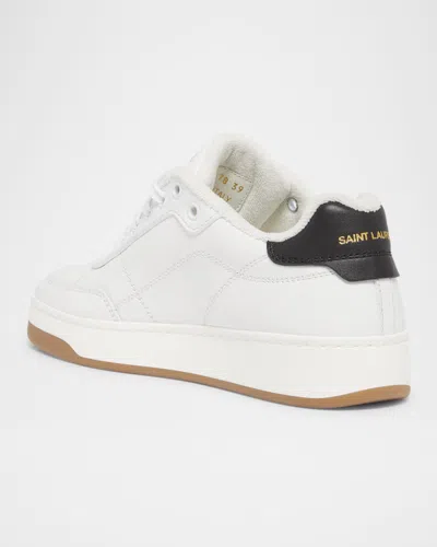 Saint Laurent Sl61 Smooth Leather Sneakers In White