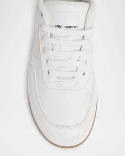 Saint Laurent Sl61 Smooth Leather Sneakers In White