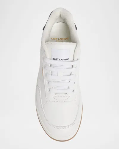 Saint Laurent Sl61 Smooth Leather Sneakers In White