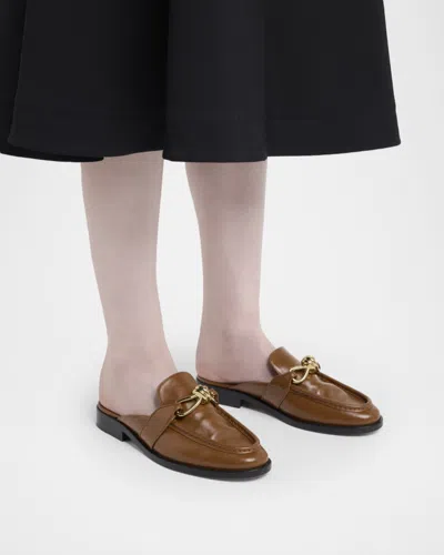 Bottega Veneta Women Astaire Leather Sabot Loafers In Brown