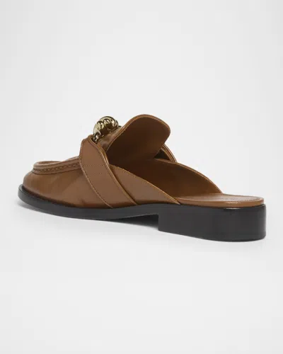 Bottega Veneta Women Astaire Leather Sabot Loafers In Brown