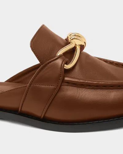 Bottega Veneta Women Astaire Leather Sabot Loafers In Brown